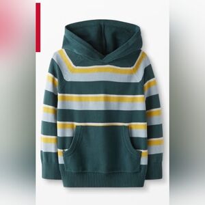 Hanna Andersson Teal and Yellow Striped Hoodie